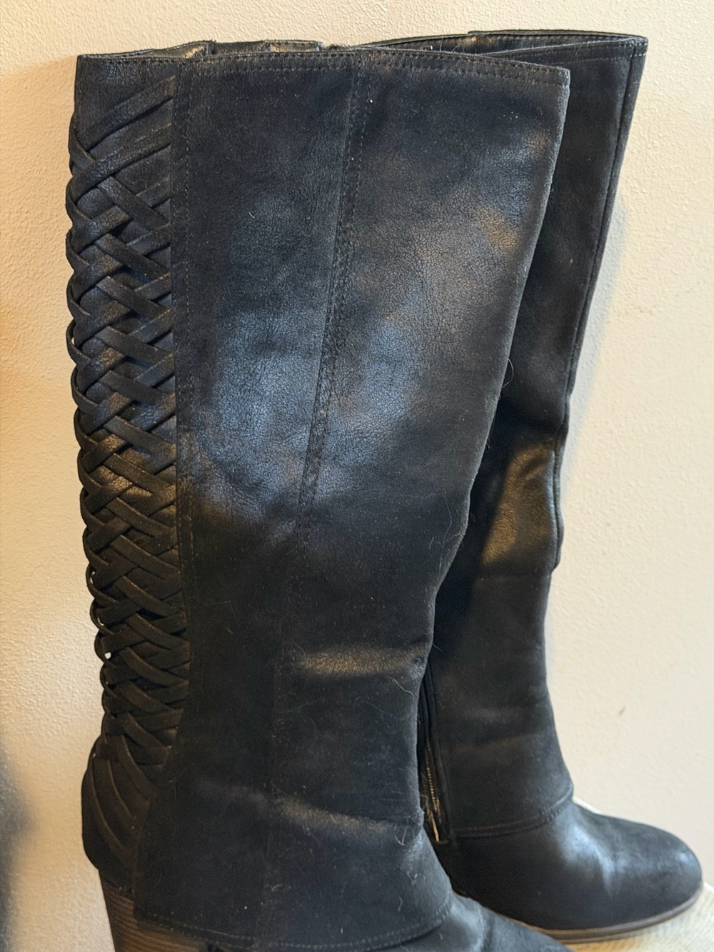 Fergalicious Black and Taupe Heeled Knee-High Boots 2 PAIRS Size 9 - Picture 4 of 14